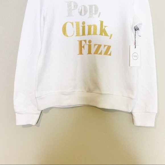 NWT 1901 White Pop, Clink, Fizz Graphic Long Sleeve Sweatshirt Medium - Picture 5 of 11